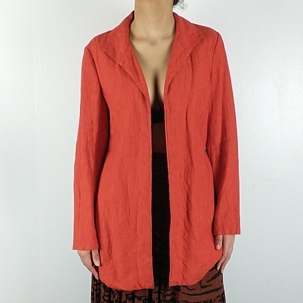Coldwater Creek Orange Linen Blazer